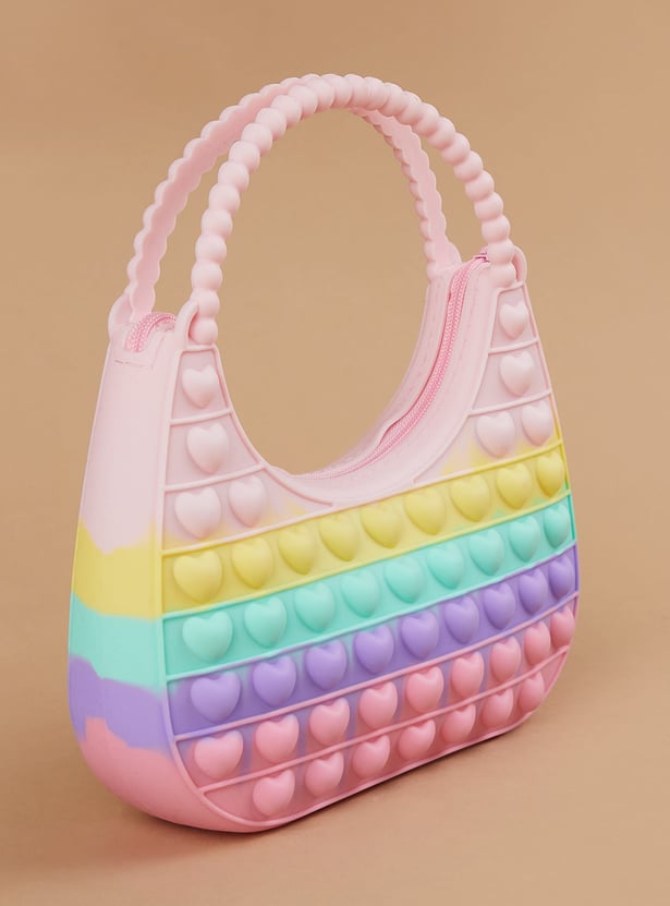 FAME FOREVER Heart Motif Handheld Bag