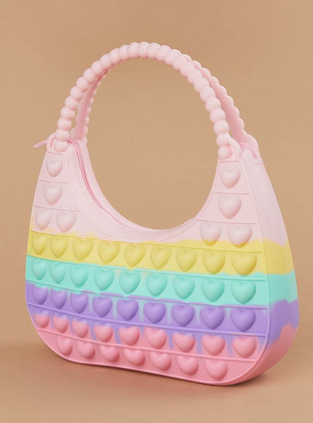 FAME FOREVER Heart Motif Handheld Bag