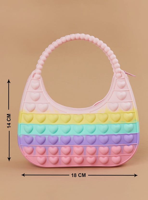 FAME FOREVER Heart Motif Handheld Bag