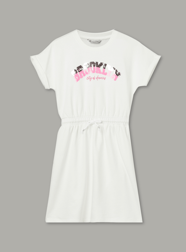 FAME FOREVER Girls Sequined A-Line Dress