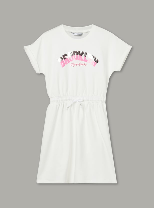 FAME FOREVER Girls Sequined A-Line Dress