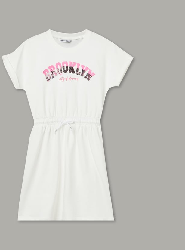 FAME FOREVER Girls Sequined A-Line Dress