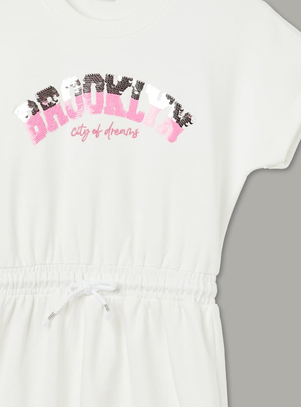 FAME FOREVER Girls Sequined A-Line Dress