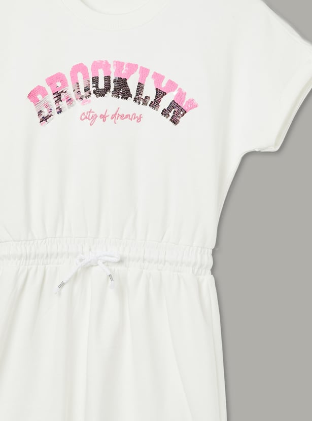 FAME FOREVER Girls Sequined A-Line Dress