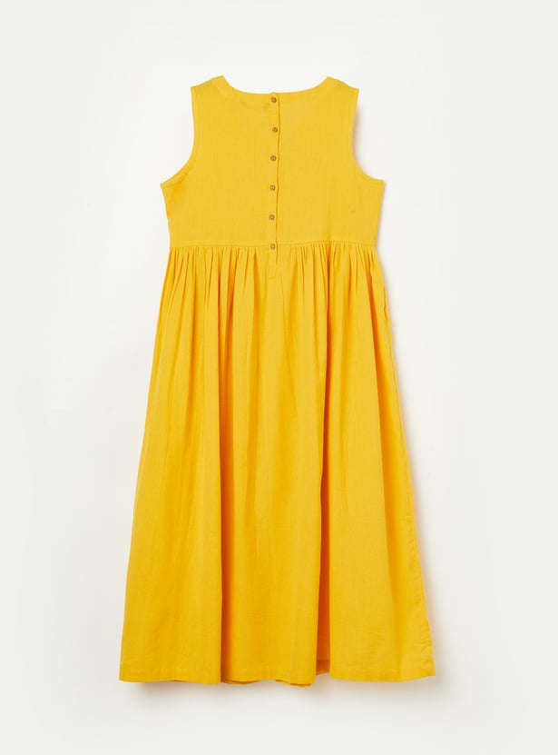 MELANGE Girls Embroidered Angrakha Dress