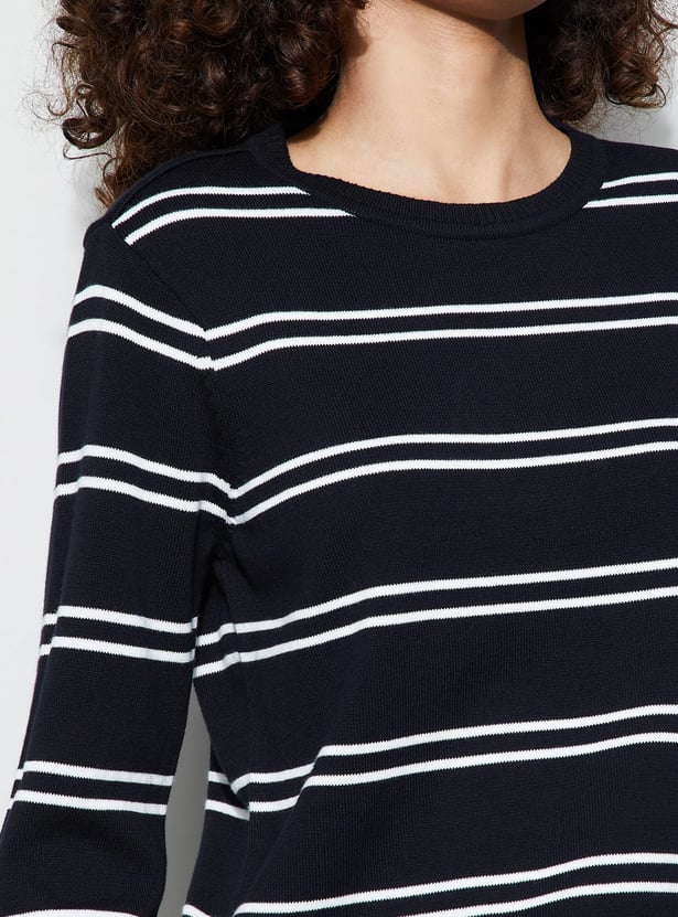 FAME FOREVER Striped Knit Top