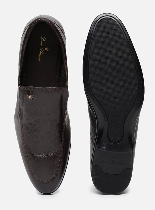 LOUIS PHILIPPE Textured Slip-Ons