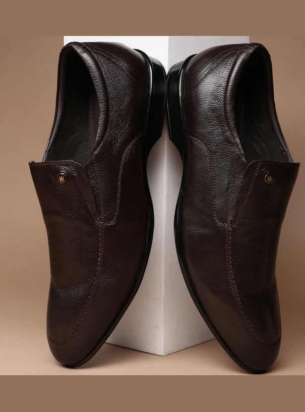 LOUIS PHILIPPE Textured Slip-Ons