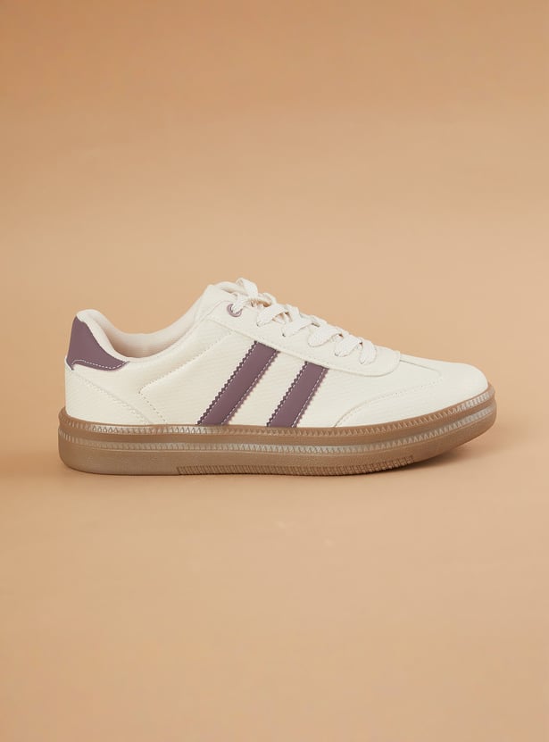 GINGER Striped Lace Up Sneakers