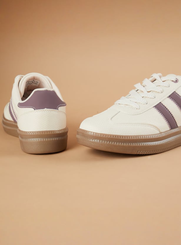 GINGER Striped Lace Up Sneakers