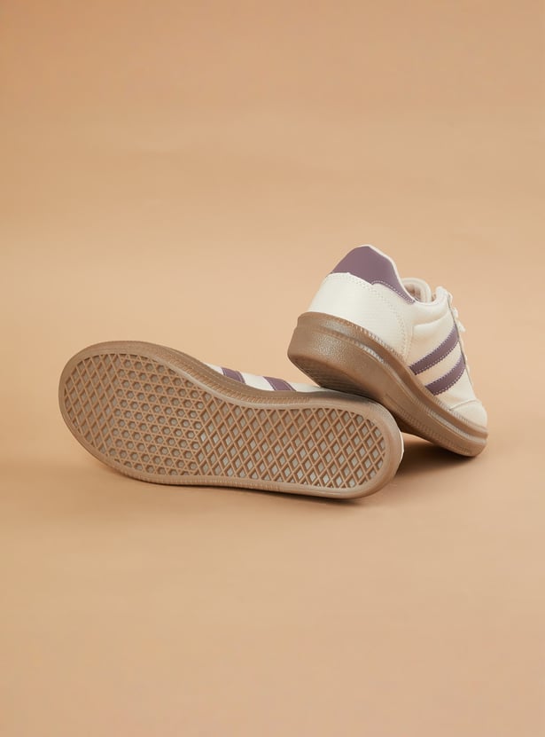 GINGER Striped Lace Up Sneakers