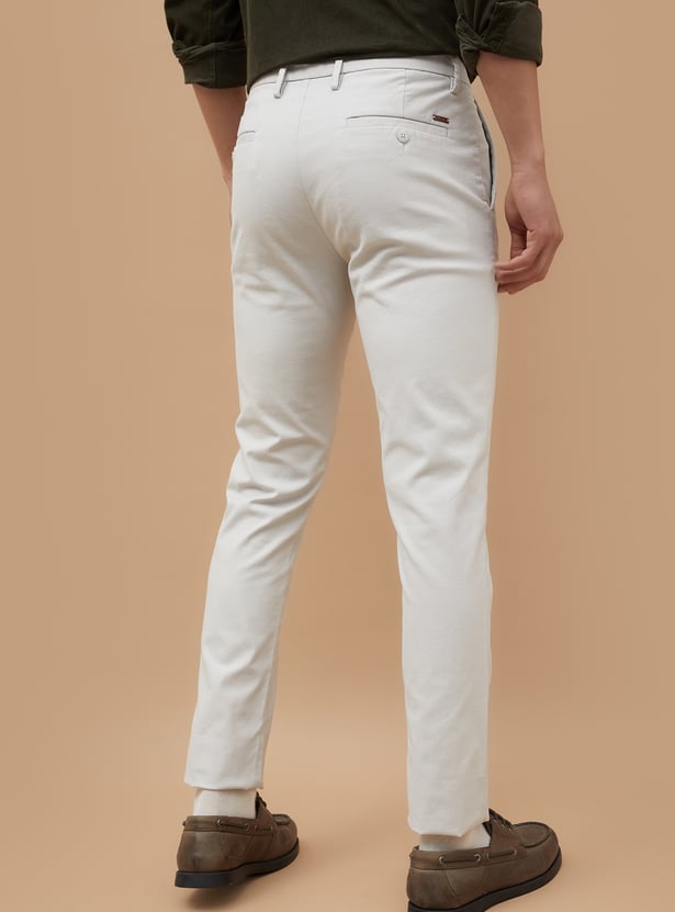 CODE Solid Slim Straight Trousers