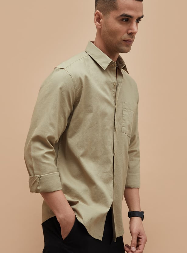CODE Solid Slim Fit Shirt
