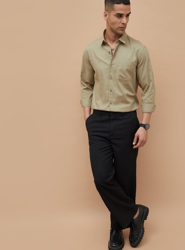 CODE Solid Slim Fit Shirt
