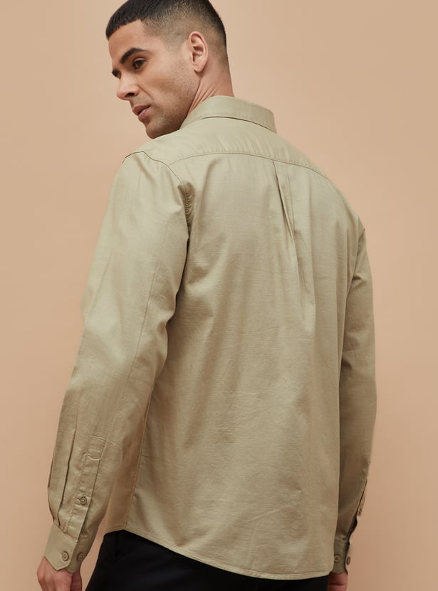 CODE Solid Slim Fit Shirt