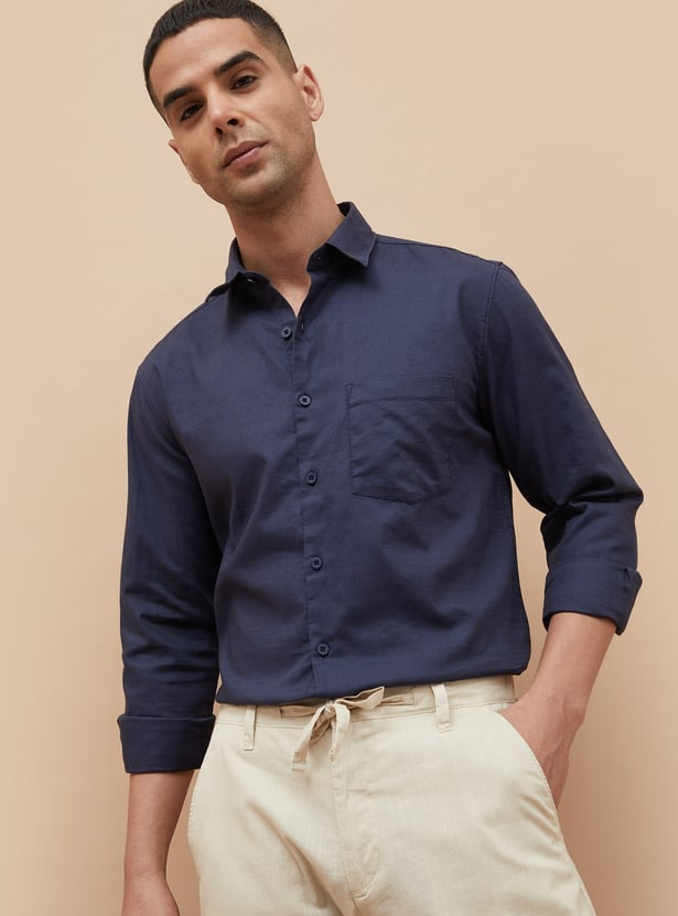 CODE Solid Slim Fit Shirt