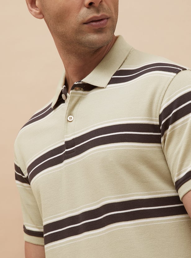 Buy CODE Striped Polo T-shirt from CODE at just INR 1299.0