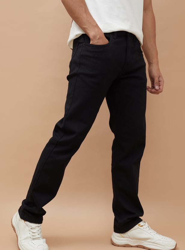 DENIMIZE Solid Slim Straight Jeans