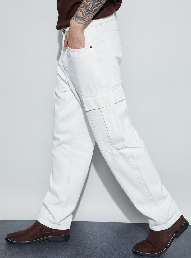 FORCA Solid Loose Fit Mid-Rise Cargos