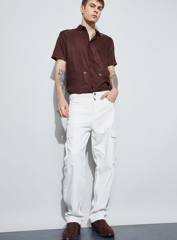 FORCA Solid Loose Fit Mid-Rise Cargos