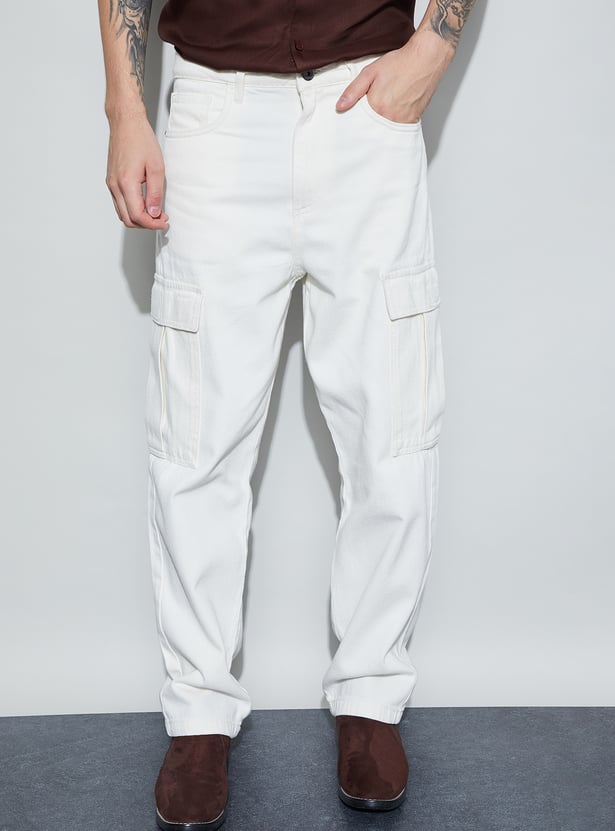 FORCA Solid Loose Fit Mid-Rise Cargos