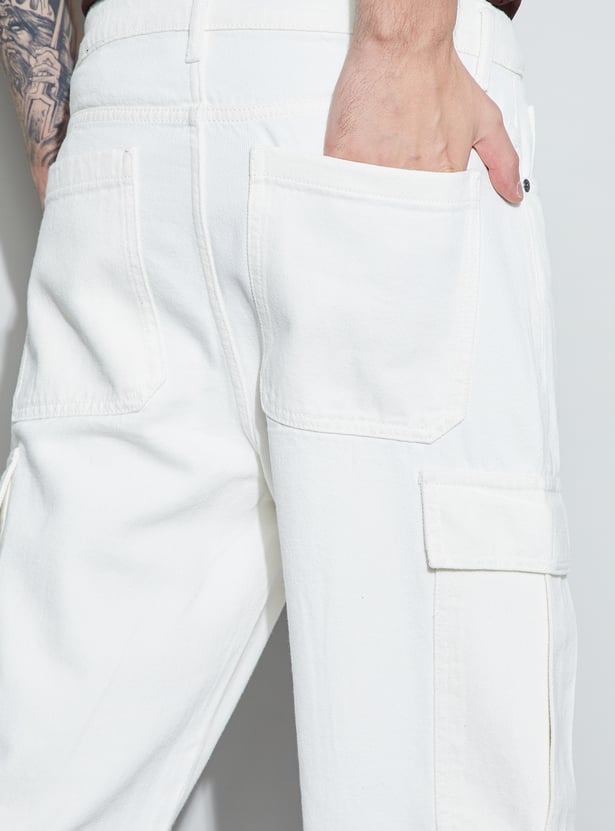 FORCA Solid Loose Fit Mid-Rise Cargos