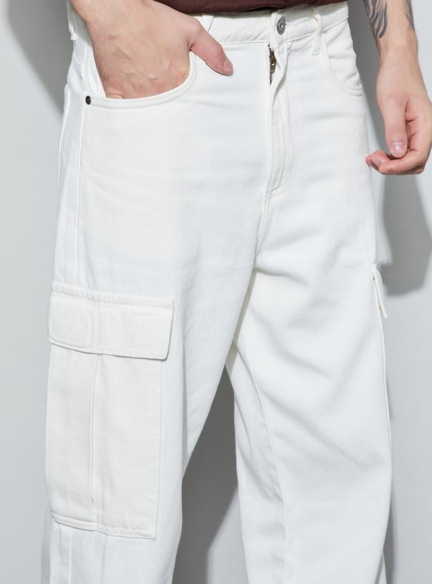 FORCA Solid Loose Fit Mid-Rise Cargos