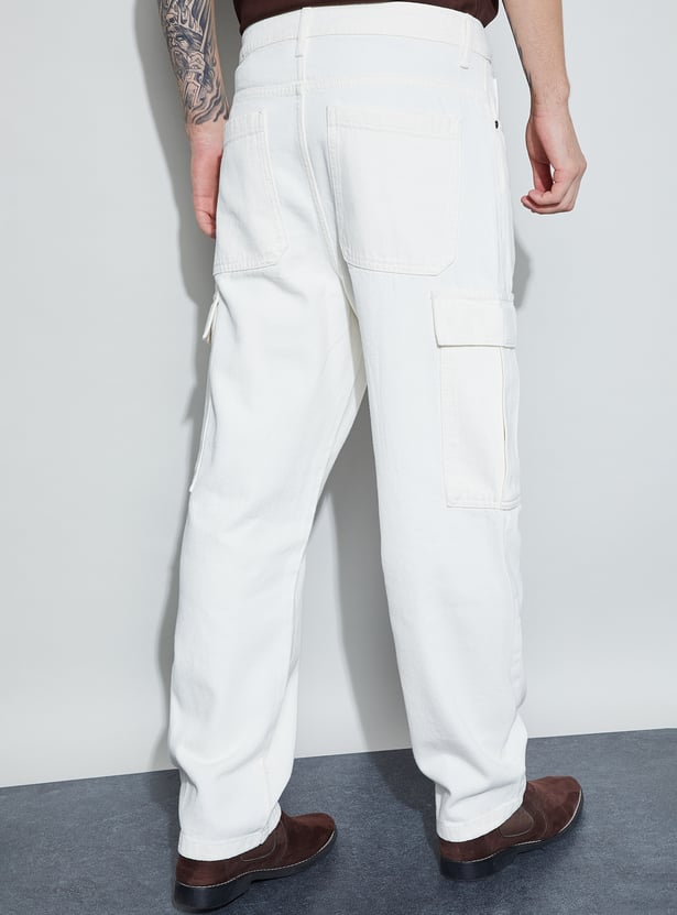 FORCA Solid Loose Fit Mid-Rise Cargos