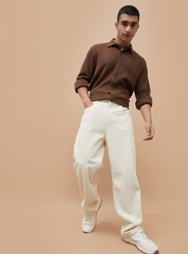 FORCA Textured Loose Fit Jeans