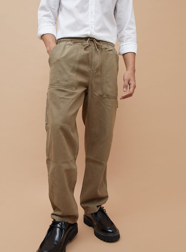FORCA Solid Regular Fit Trousers