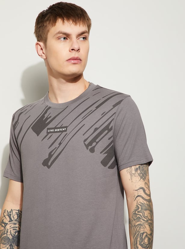 FAME FOREVER Graphic Print Crew Neck T-shirt
