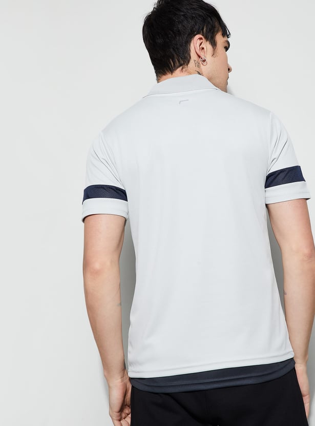 FAME FOREVER ACTIVE Printed Johnny Collar T-shirt
