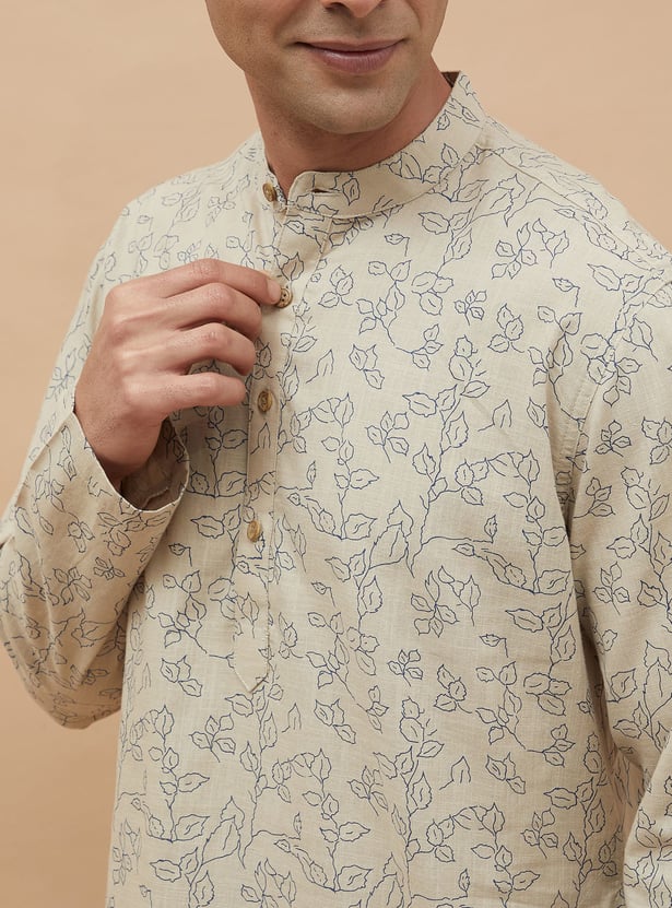 MELANGE Leaf Print Straight Kurta