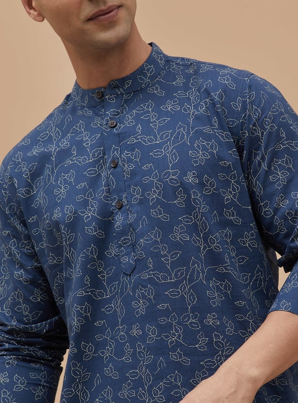 MELANGE Leaf Print Straight Kurta