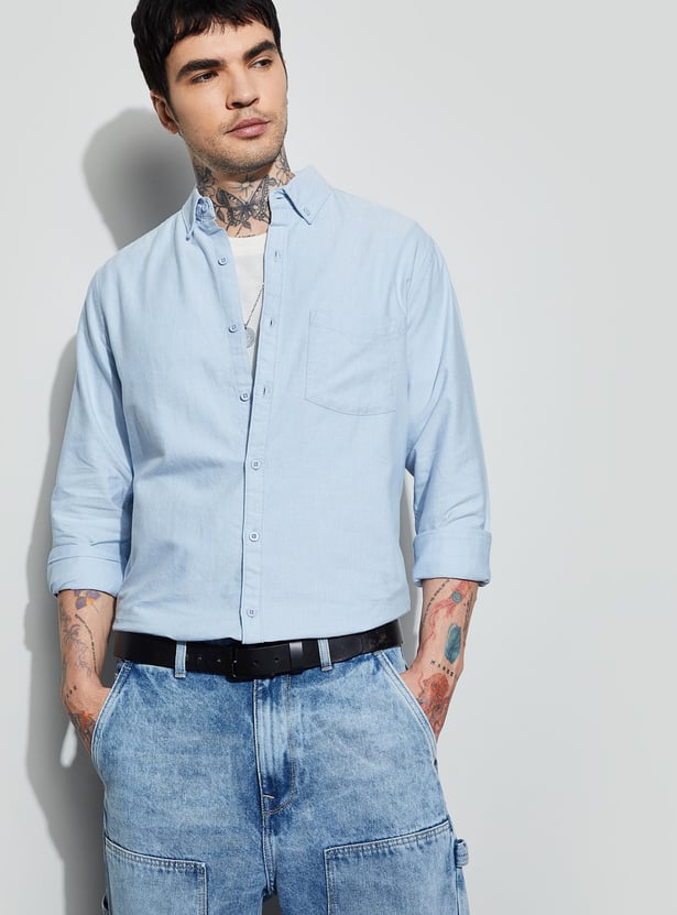 FAME FOREVER Solid Smart Fit Shirt