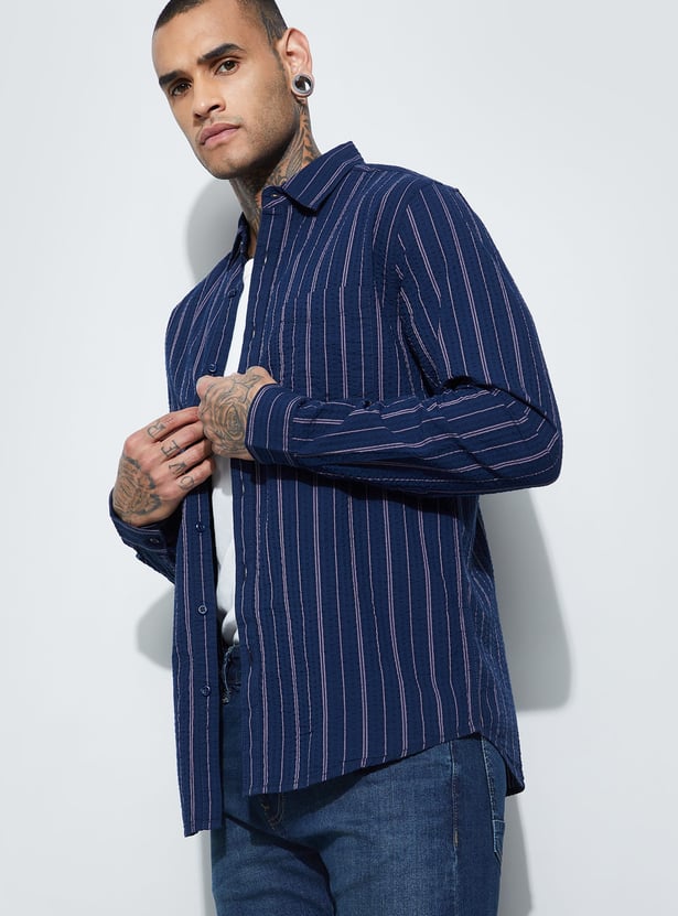 FAME FOREVER Striped Smart Fit Shirt