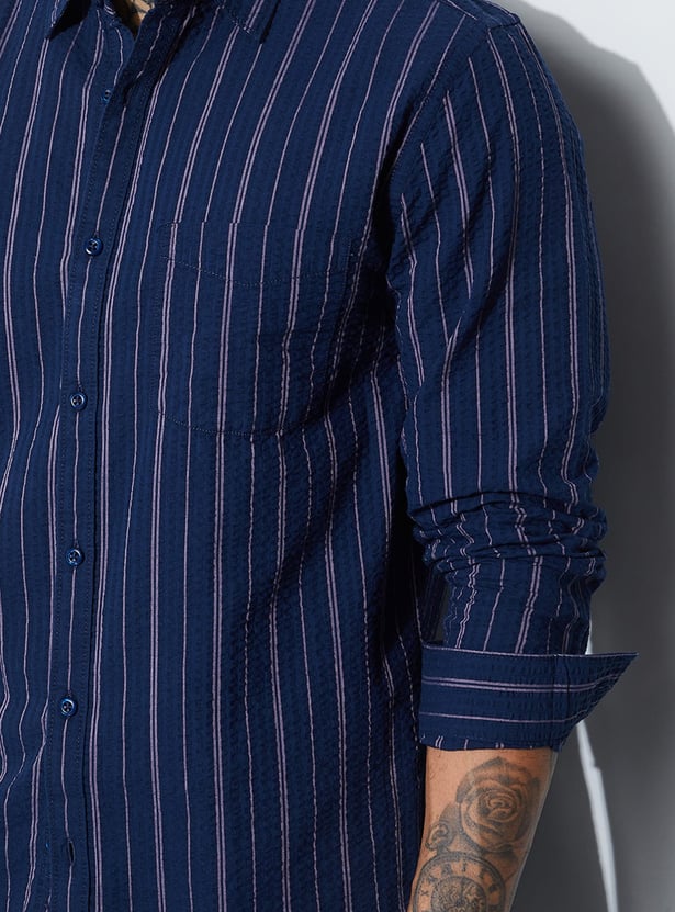 FAME FOREVER Striped Smart Fit Shirt