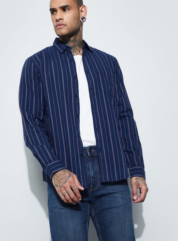FAME FOREVER Striped Smart Fit Shirt