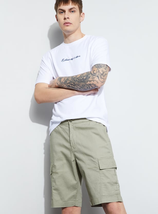FAME FOREVER Solid Cargo Shorts