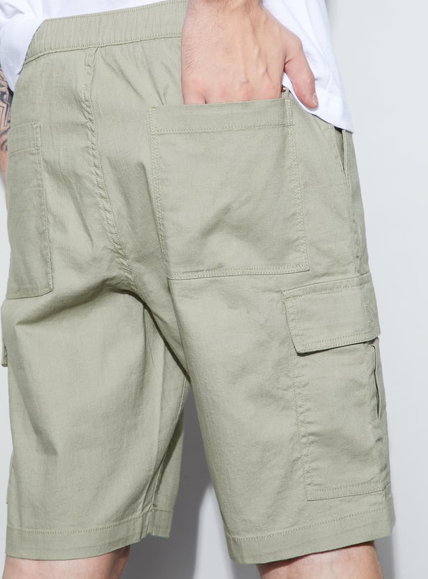 FAME FOREVER Solid Cargo Shorts