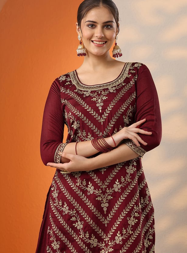LIBAS Embroidered Kurta Palazzo Set