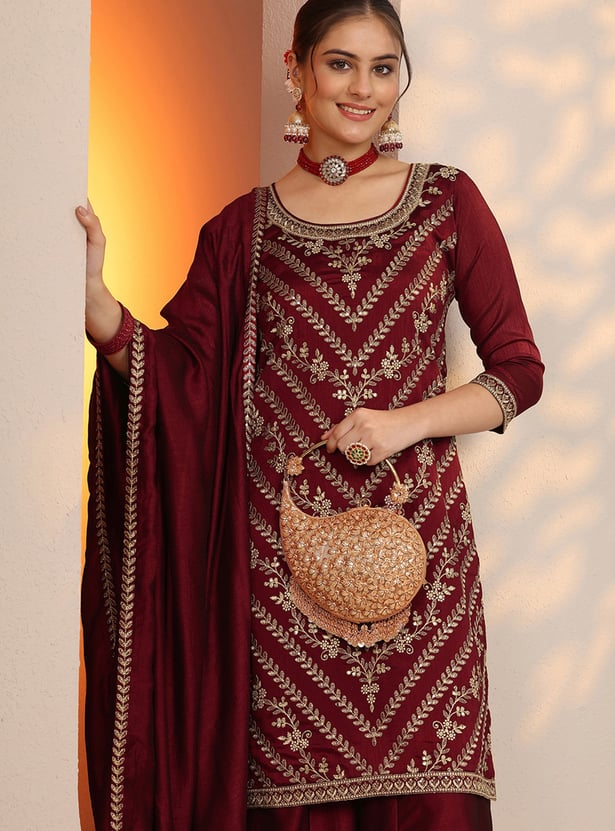 LIBAS Embroidered Kurta Palazzo Set