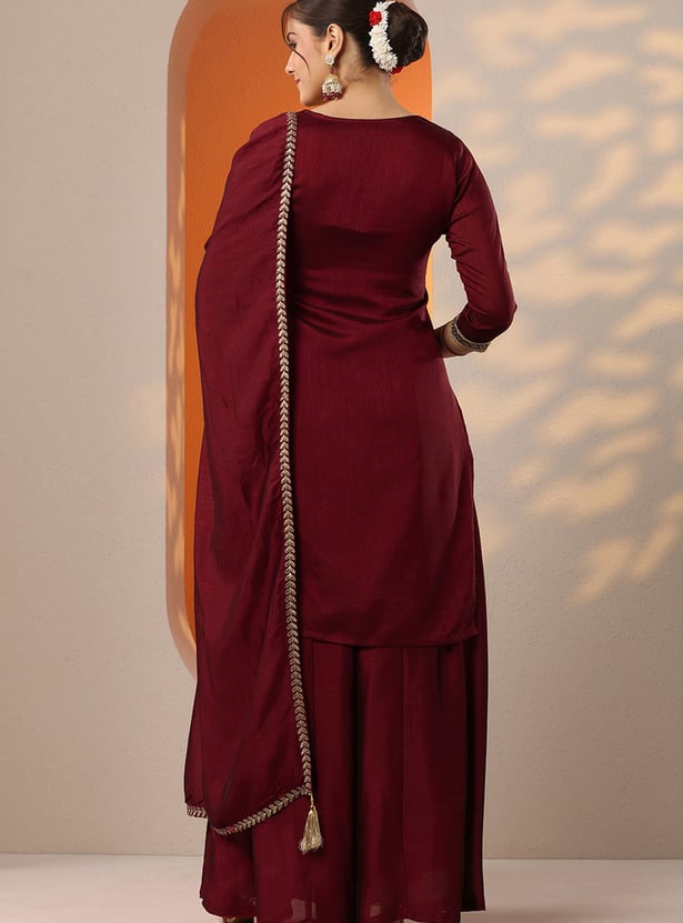 LIBAS Embroidered Kurta Palazzo Set