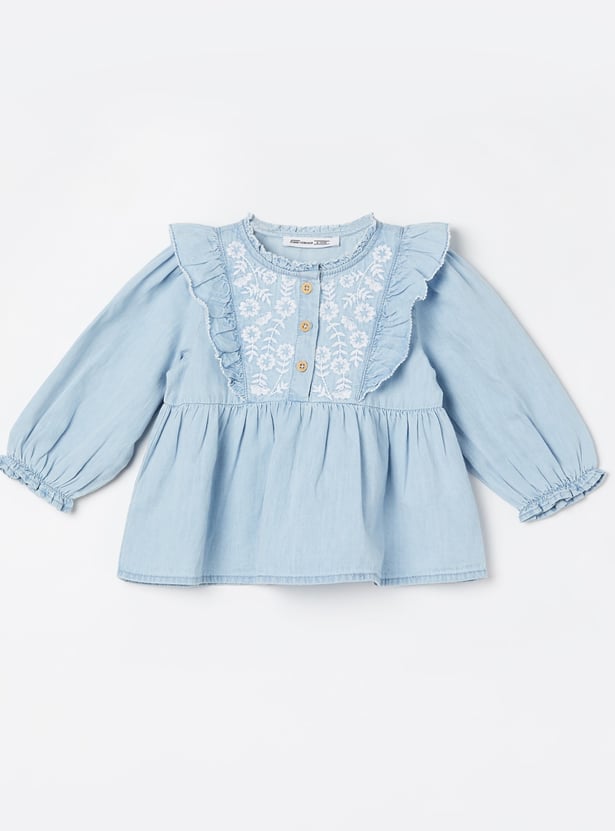 FAME FOREVER Girls Embroidered Top