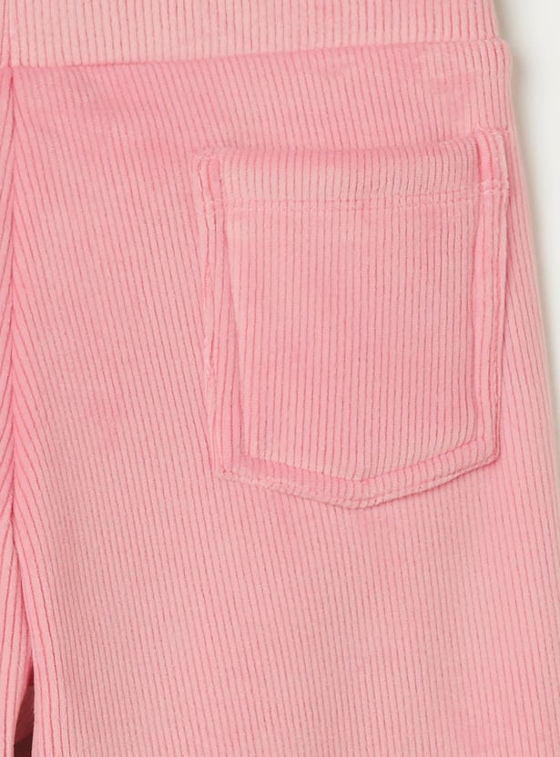 FAME FOREVER Girls Textured Bootcut Track Pants