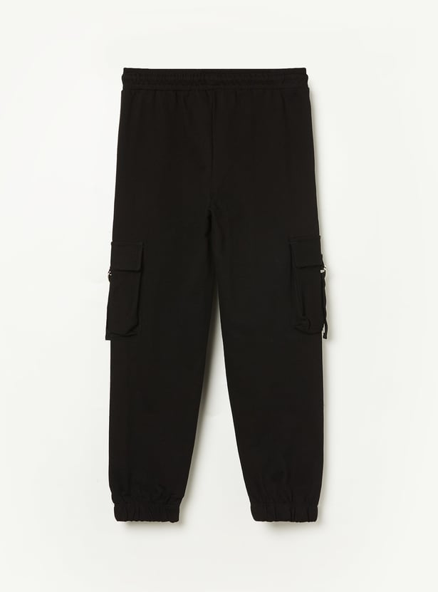 FAME FOREVER Girls Solid Cargo Joggers