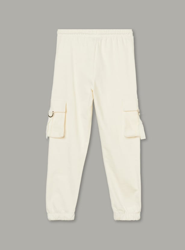 FAME FOREVER Girls Solid Cargo Joggers