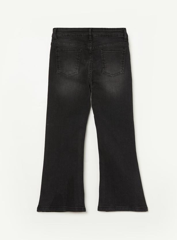 FAME FOREVER Girls Studded Bootcut Jeans