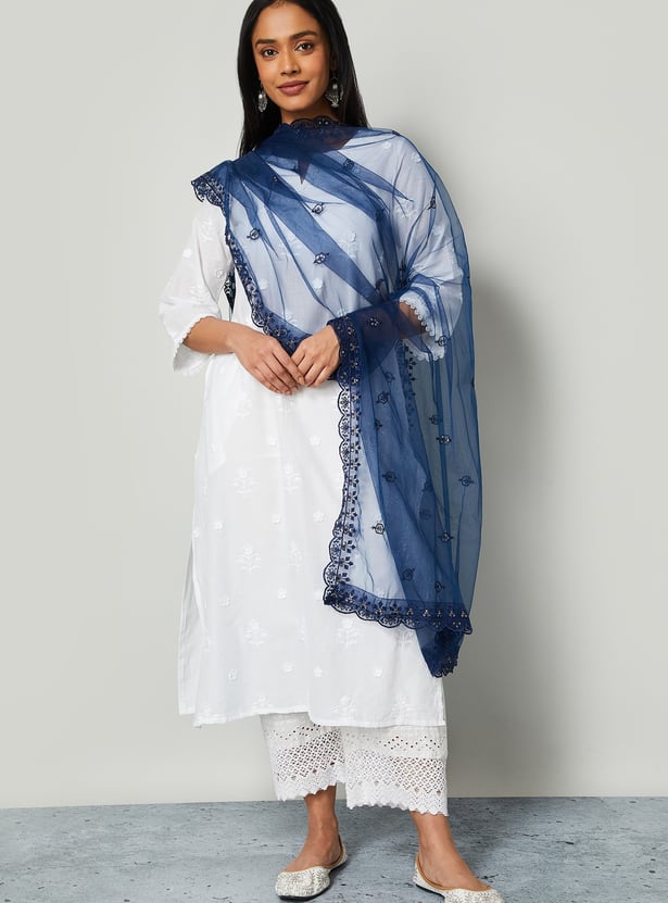MELANGE Sequinned Mesh Dupatta