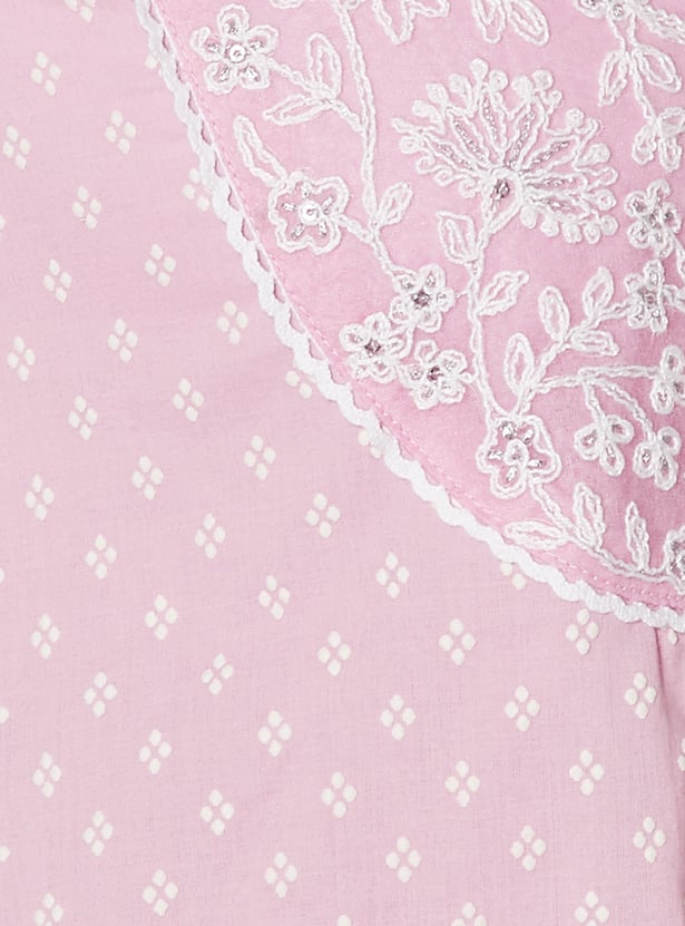 MELANGE Embroidered Yoke Flared Kurta Set